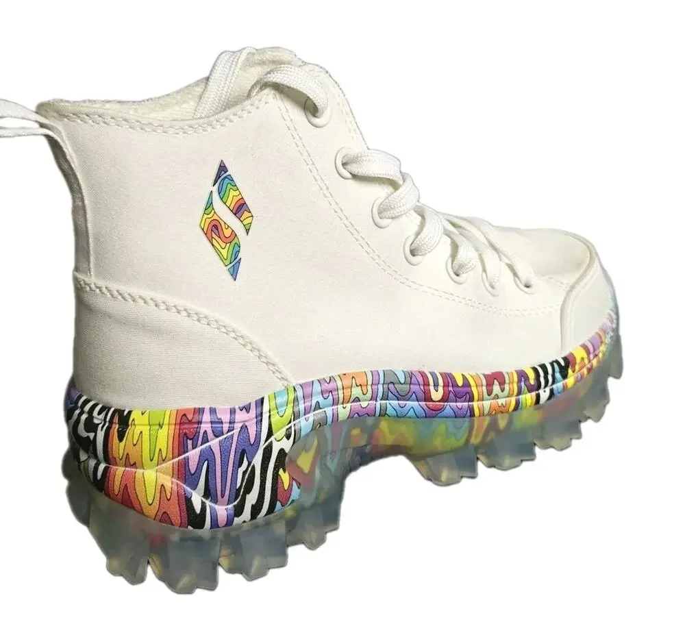 SKECHERS X JEN STARK Women's 6 / 36 Hi - Ryze Platform White Multicolor Sneakers